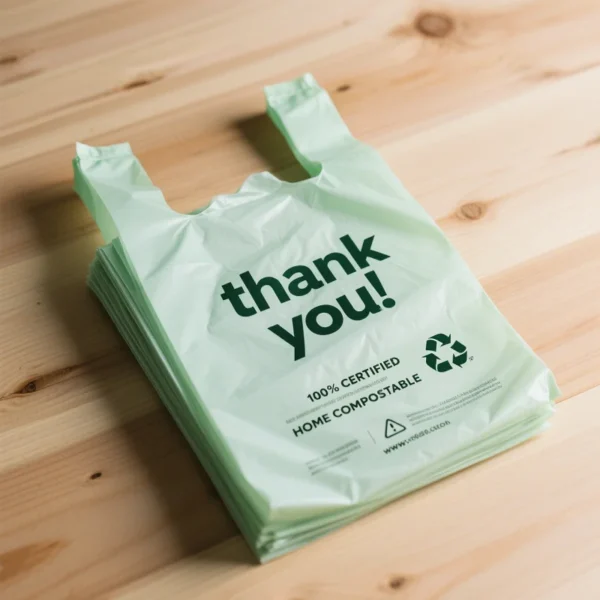 100% Certified Household Compostable Bag with Carrying Handle - Thank You Bags ,Shopping Bags,  Retail T-Shirt Bags - 图片 4