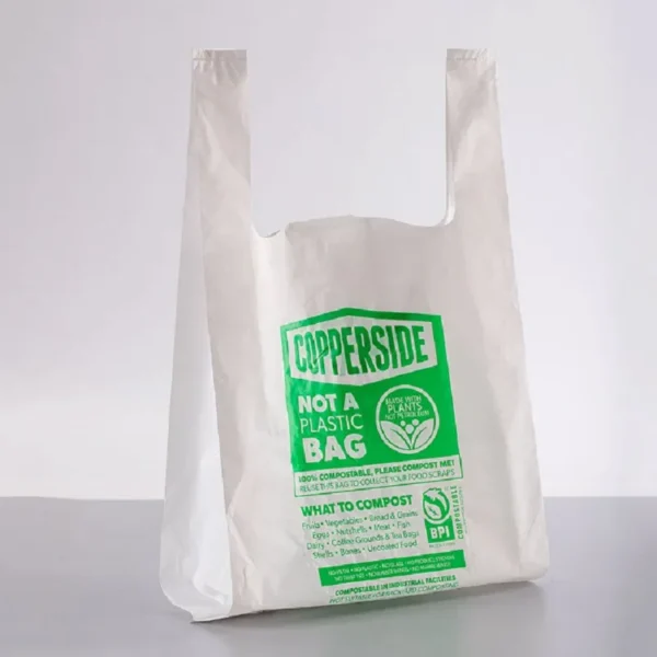 Fully Biodegradable T-shirt Thank you Bag Compostable Shopping Bag - 图片 4