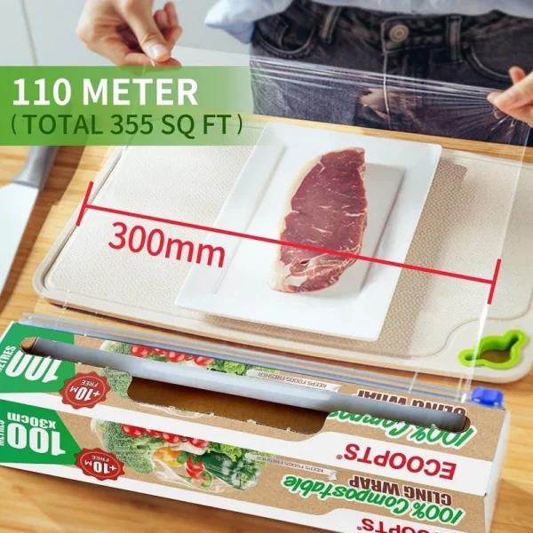 100% Compostable Fresh Food Service Cling Film Wrap  - 图片 2