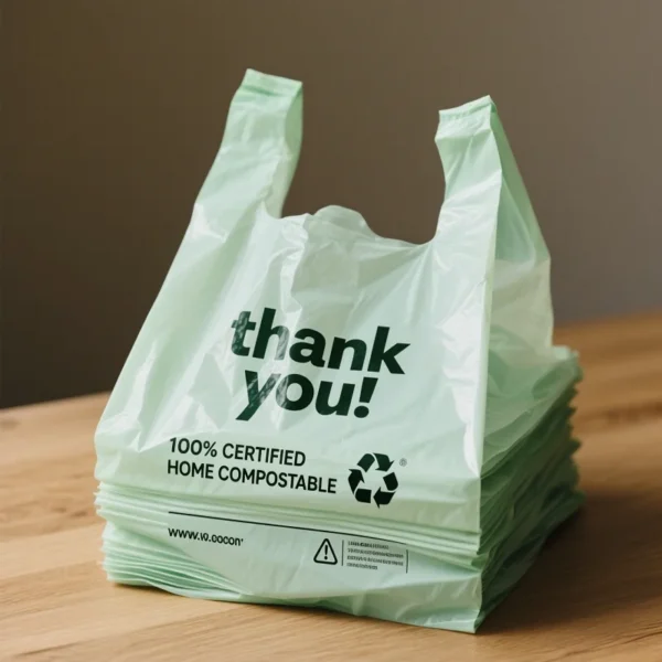 100% Certified Household Compostable Bag with Carrying Handle - Thank You Bags ,Shopping Bags,  Retail T-Shirt Bags - 图片 3