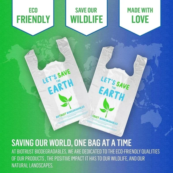 Biodegradable Thank You Bags | 600 Pieces - Bulk | Extra Thick, Sturdy, Recyclable & Reusable | 100% Biodegradable Shopping Bags, Grocery/Supermarket - 图片 3
