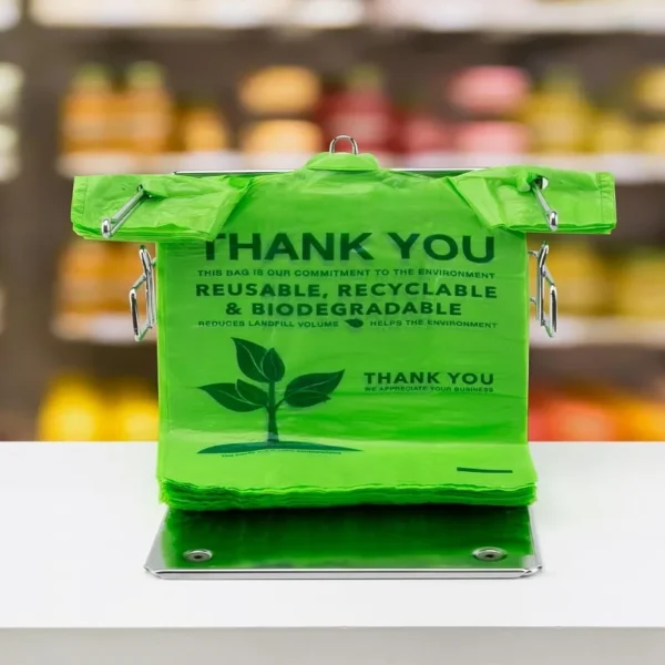 100% Biodegradable Thank You Bag - Compostable, Recyclable, Eco-friendly Shopping T-Shirt Bag - 图片 3