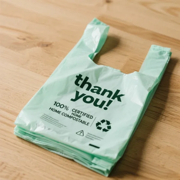 100% Certified Household Compostable Bag with Carrying Handle - Thank You Bags ,Shopping Bags,  Retail T-Shirt Bags - 图片 2