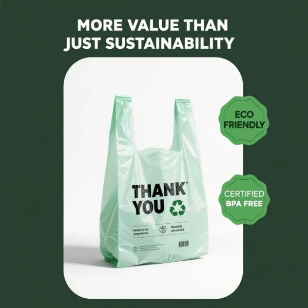 Compostable and biodegradable PLA+PBAT eco-friendly T-shirt shopping bag - 图片 4