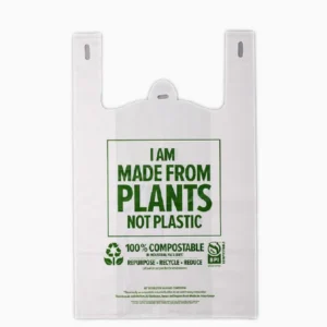 Fully Biodegradable T-shirt Thank you Bag Compostable Shopping Bag