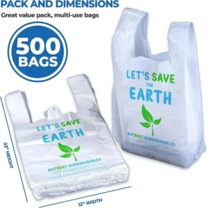 Biodegradable Thank You Bags | 600 Pieces - Bulk | Extra Thick, Sturdy, Recyclable & Reusable | 100% Biodegradable Shopping Bags, Grocery/Supermarket