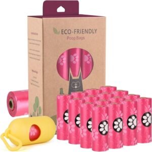 Biodegradable Dog Manure Bags with Stand - 240 Large Manure Bags - Corn Starch Blend Compostable Bags