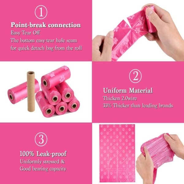 Biodegradable Dog Manure Bags with Stand - 240 Large Manure Bags - Corn Starch Blend Compostable Bags - 图片 3