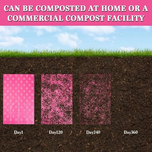 Biodegradable Dog Manure Bags with Stand - 240 Large Manure Bags - Corn Starch Blend Compostable Bags - 图片 5