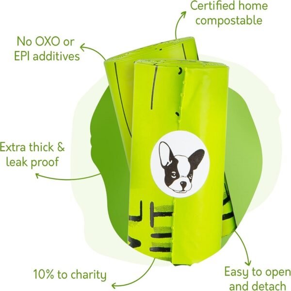100% Certified Home Compostable Dog Waste Bags - Plant Based Compostable Manure Bags - 图片 2