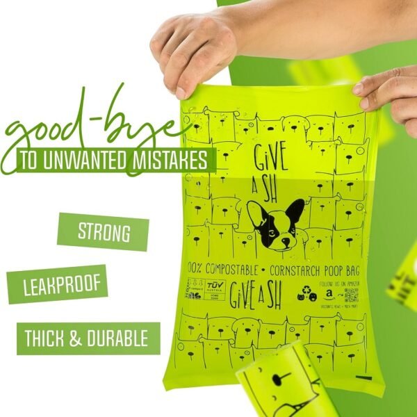 100% Certified Home Compostable Dog Waste Bags - Plant Based Compostable Manure Bags - 图片 4