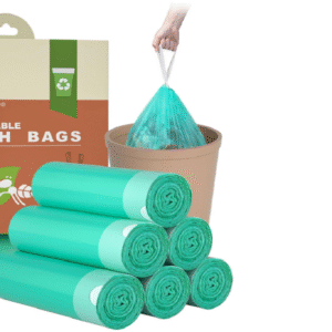 Compostable Garbage Bag 4 Gallon Biodegradable Drawstring Garbage Bag