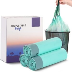 Compostable Trash Bags Drawstring Biodegradable Trash Bags 100% Composting Small Trash Bags