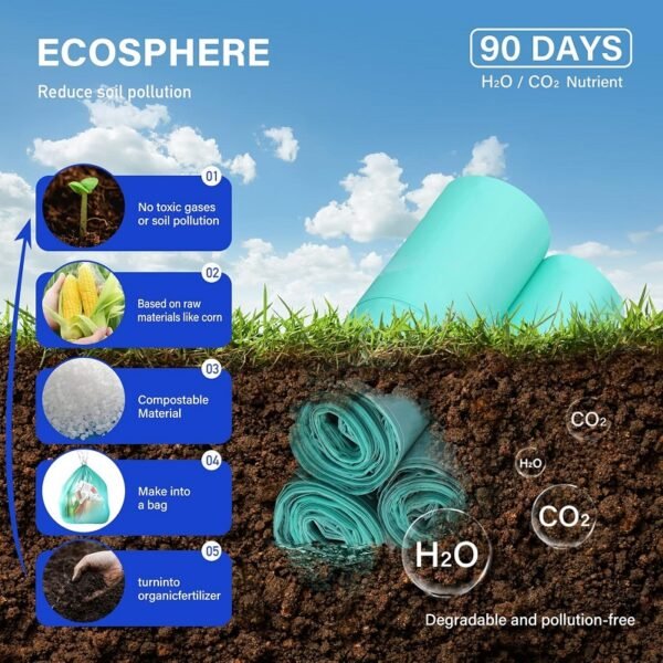 Compostable Trash Bags Drawstring Biodegradable Trash Bags 100% Composting Small Trash Bags - 图片 4