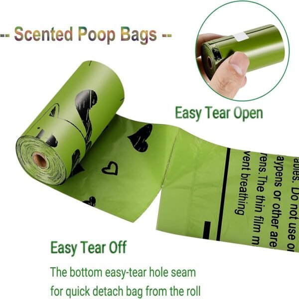 100% Biodegradable Dog Waste BagsEnvironmentally Friendly Leak Proof Pet Poop Bags - 图片 2