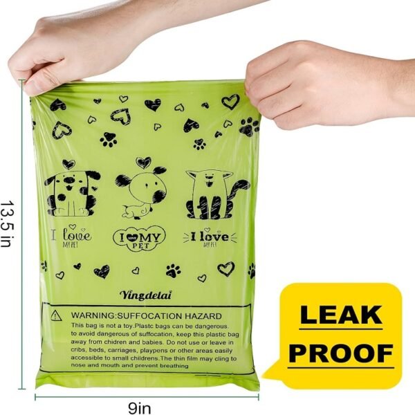 100% Biodegradable Dog Waste BagsEnvironmentally Friendly Leak Proof Pet Poop Bags - 图片 3