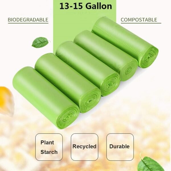 Compostable Plant-Based Garbage Bags Recycled Fragrance-Free High Kitchen Garbage Bags - 图片 5