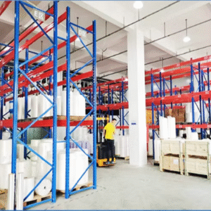 A roll of transparent, glossy biodegradable plastic film , representing eco-friendly packaging material.