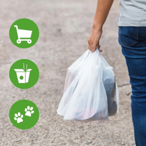 T Shirt Biodegradable White Plastic Bag Thank Shopping Bag