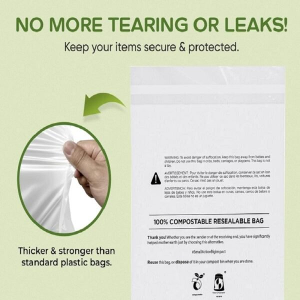Biodegradable Storage Bags, Self-Sealing Translucent Frosted Bags for Clothes Packaging Bags - 图片 2
