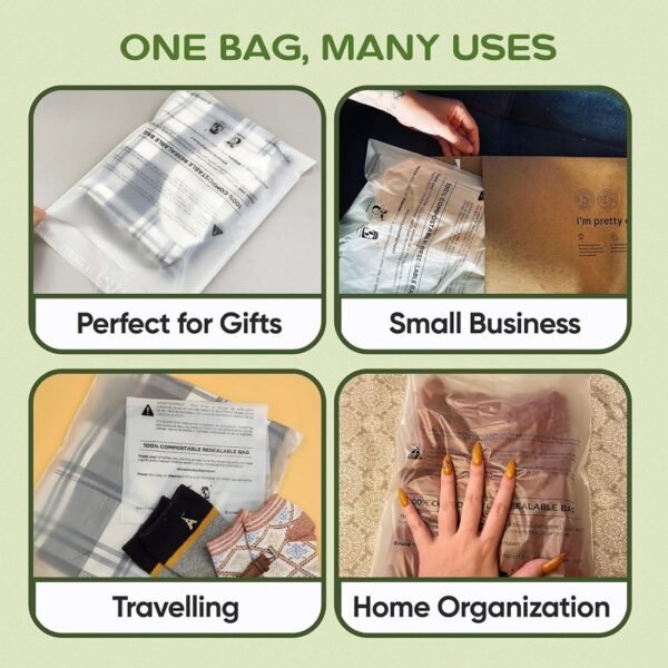 Biodegradable Storage Bags, Self-Sealing Translucent Frosted Bags for Clothes Packaging Bags - 图片 3