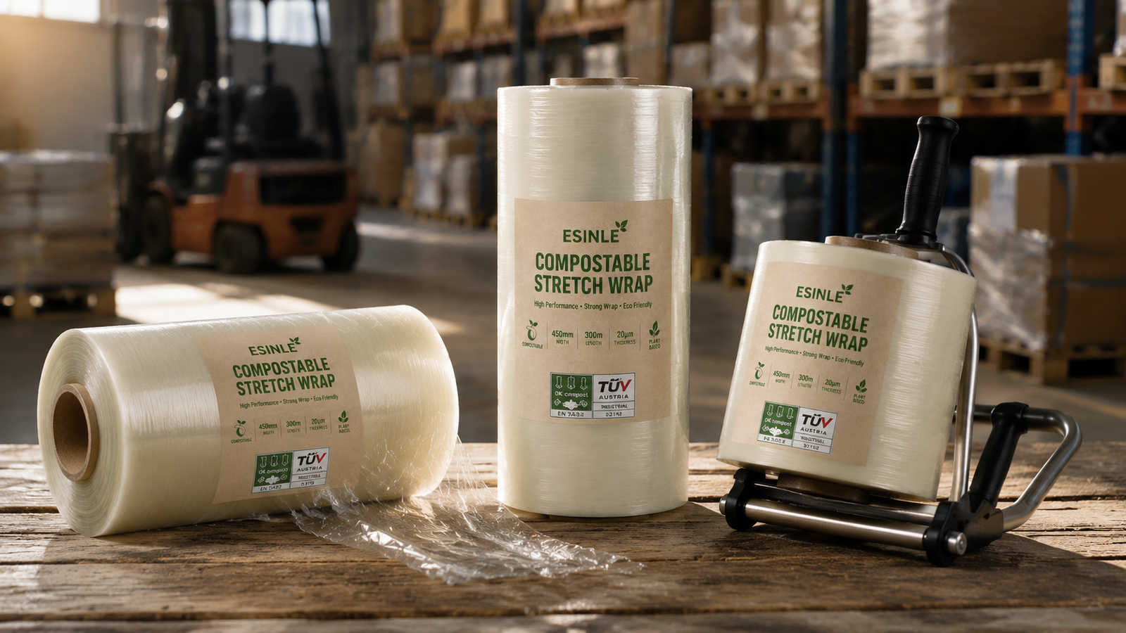 Self-Adhesive Biodegradable Stretch Wrap