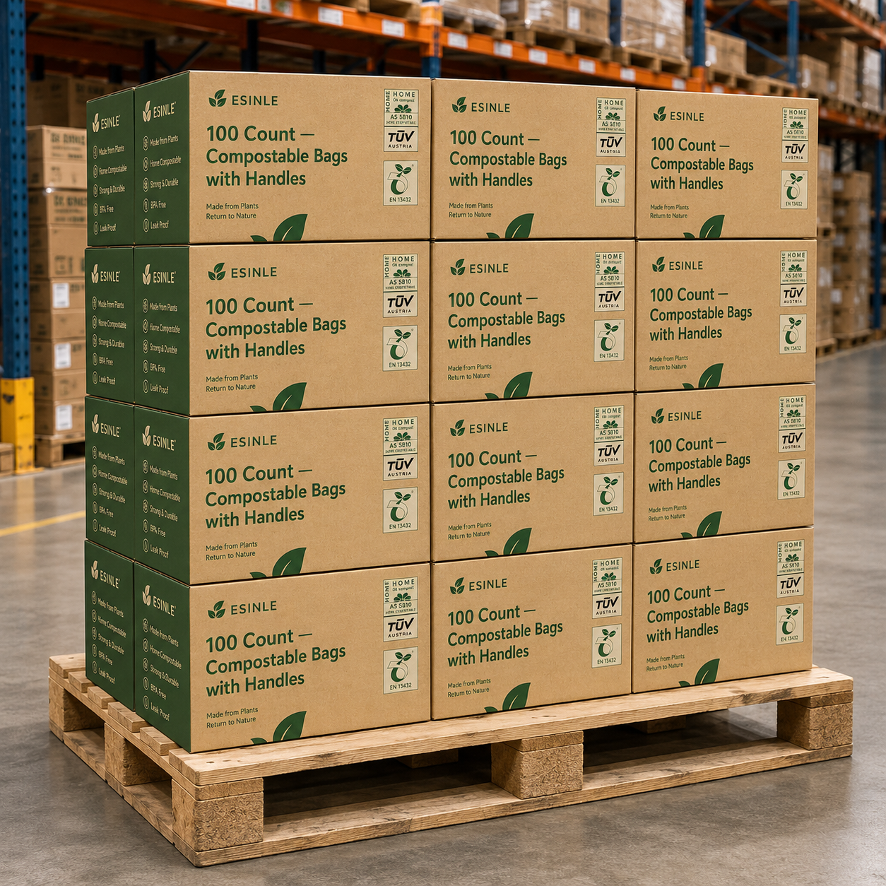 Compostable Bags with Handles 100 Count — photo 3