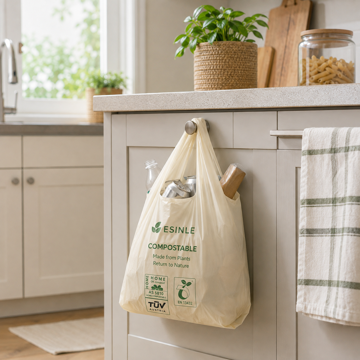Compostable Bags with Handles 100 Count — photo 5