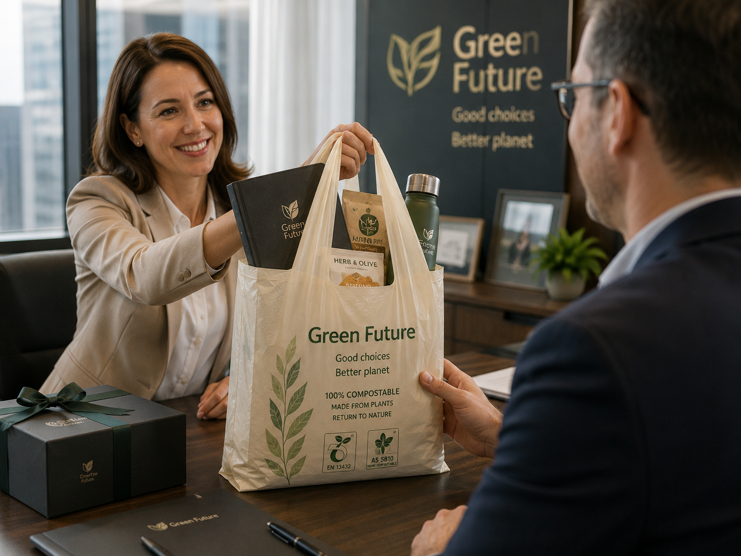 Corporate gifting and swag bag assembly