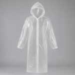 Compostable Disposable Raincoat | PBAT+PLA Hooded Poncho with Sleeves — photo 1