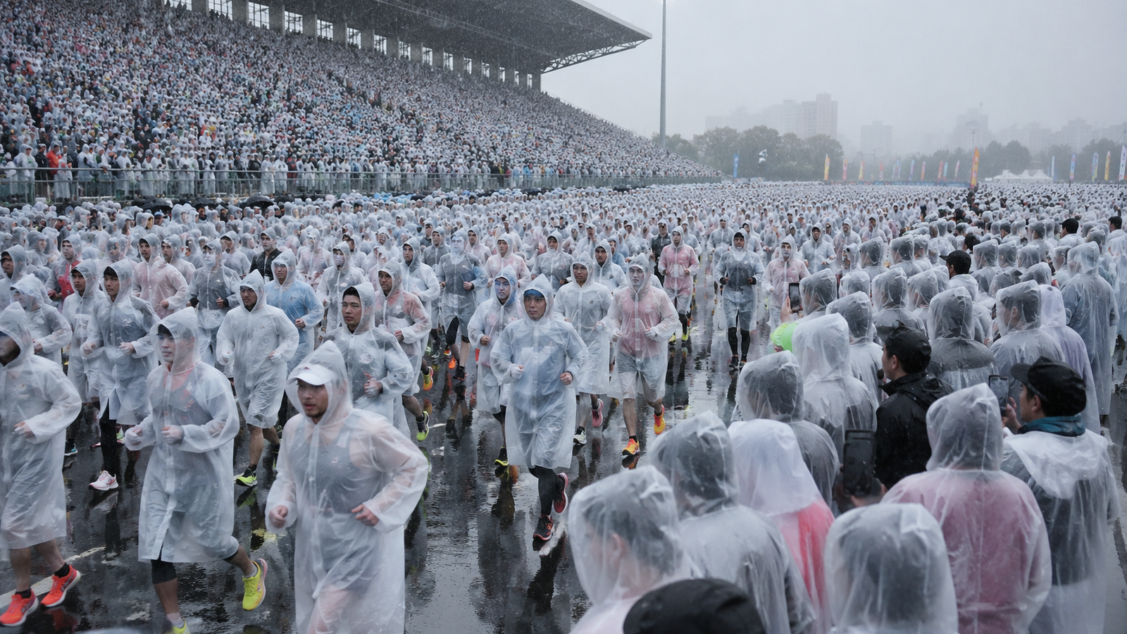 Marathon, festival, and stadium event rain plans