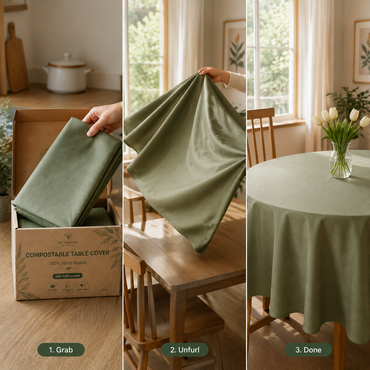 Compostable Disposable Table Cover | PBAT+PLA Eco-Friendly Party Tablecloth — photo 5