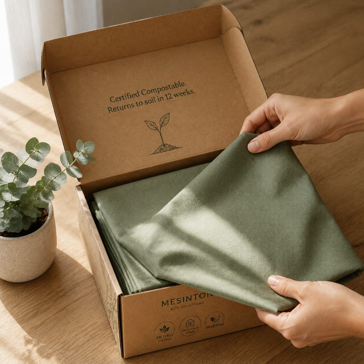 Compostable Disposable Table Cover | PBAT+PLA Eco-Friendly Party Tablecloth — photo 2