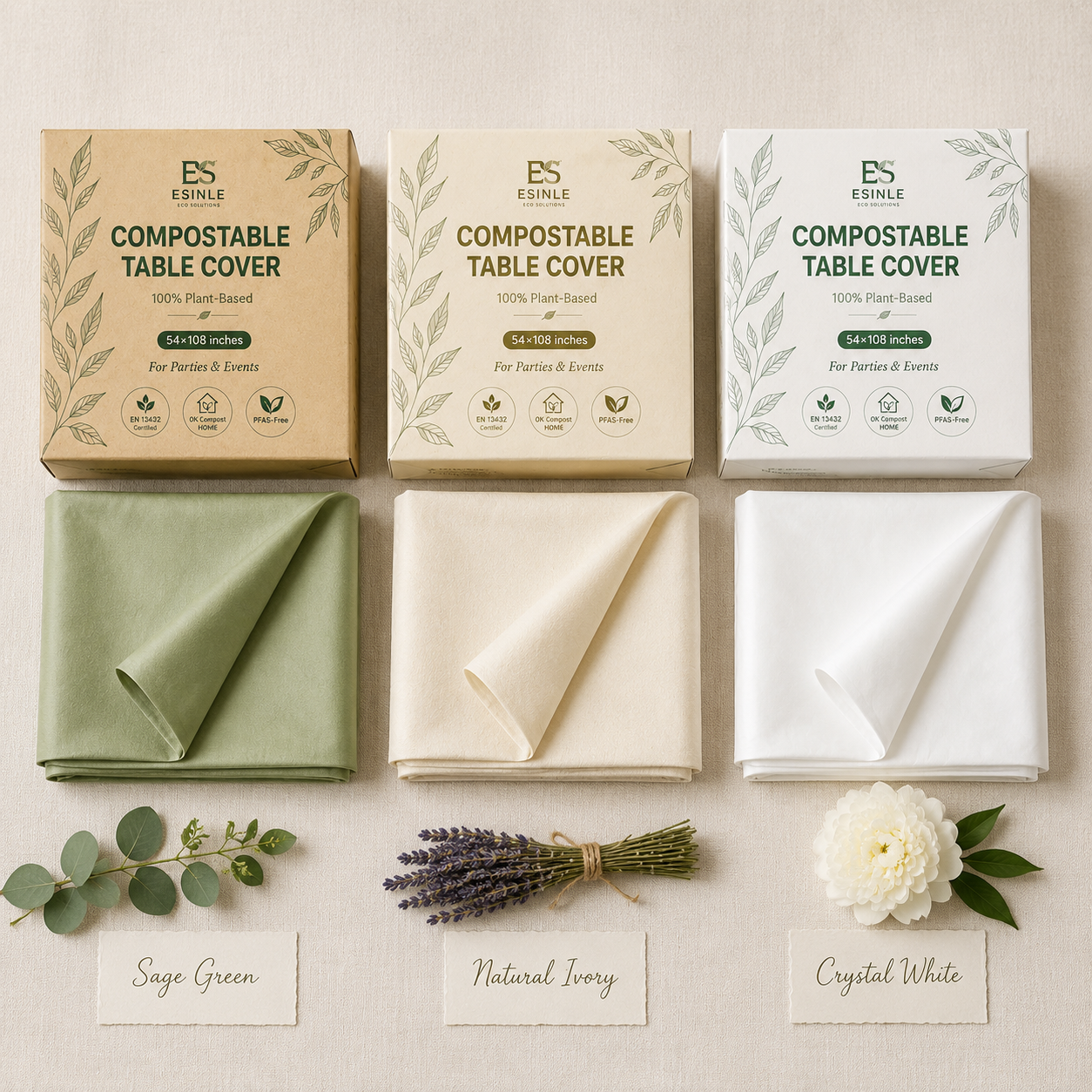 Compostable Disposable Table Cover | PBAT+PLA Eco-Friendly Party Tablecloth — photo 3
