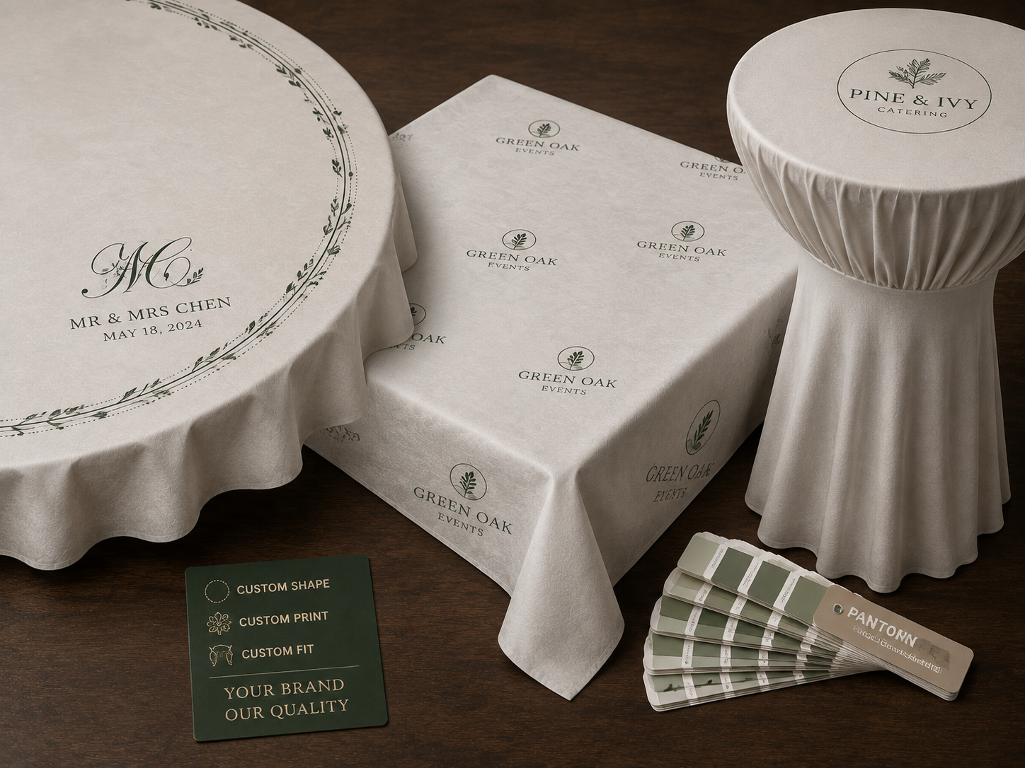 Custom die-cut shapes and printed designs