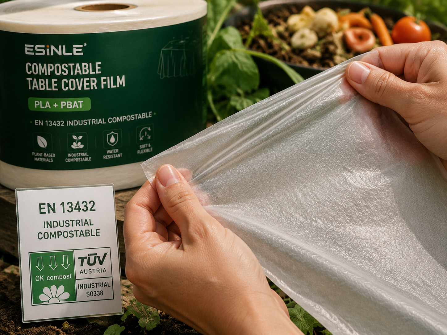 EN 13432 + OK Compost HOME dual-certified film