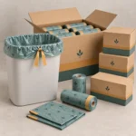 Large drawstring compostable bags with wholesale OEM kraft packaging