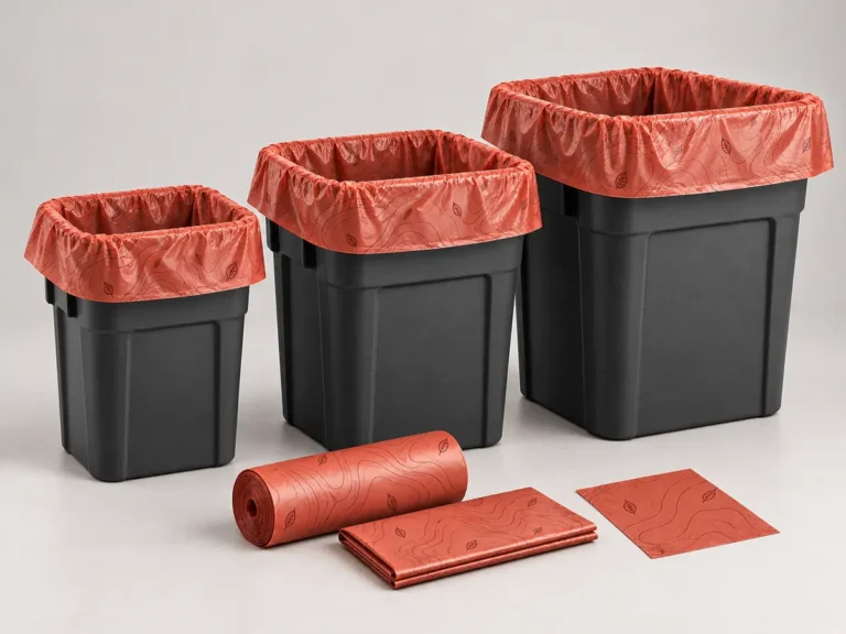 Heavy duty compostable garbage bag range fitted to graduated commercial bins