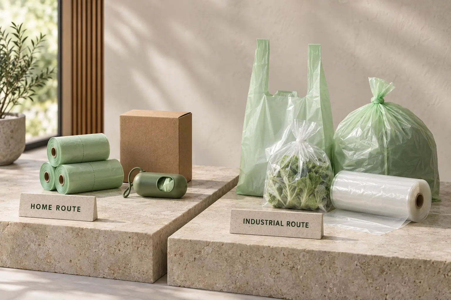 Product lines for home and industrial composting routes