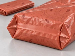 Reinforced bottom seal and gusset on a compostable trash bag