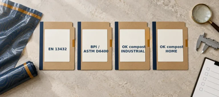 EN 13432, BPI ASTM D6400, OK compost INDUSTRIAL and OK compost HOME document review
