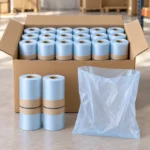 Wholesale carton filled with perforated compostable produce bag rolls