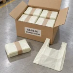 ES-SB-05 compostable T-shirt bags packed 200 bags per carton