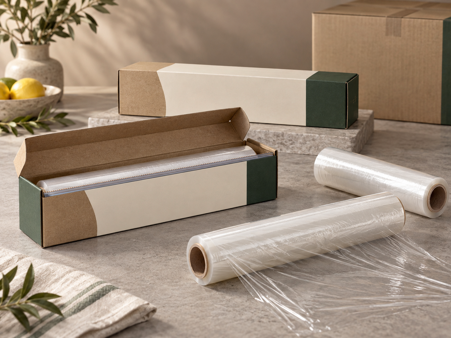 Custom OEM cling film roll and private-label packaging