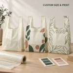 Custom printed home compostable T-shirt bags for private-label retail