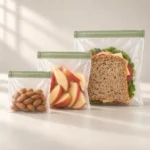 Reusable compostable food pouches in snack, sandwich and lunch sizes