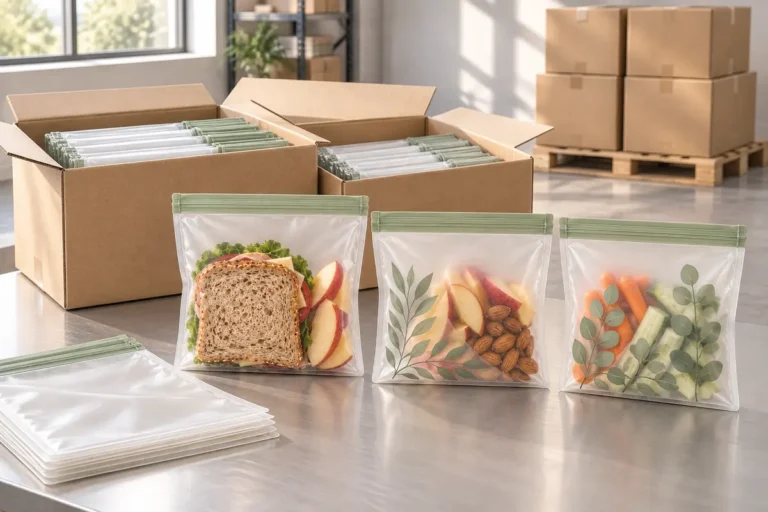 Wholesale reusable compostable lunch bags packed in master cartons for OEM supply