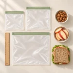 Reusable lunch bag size and food capacity comparison